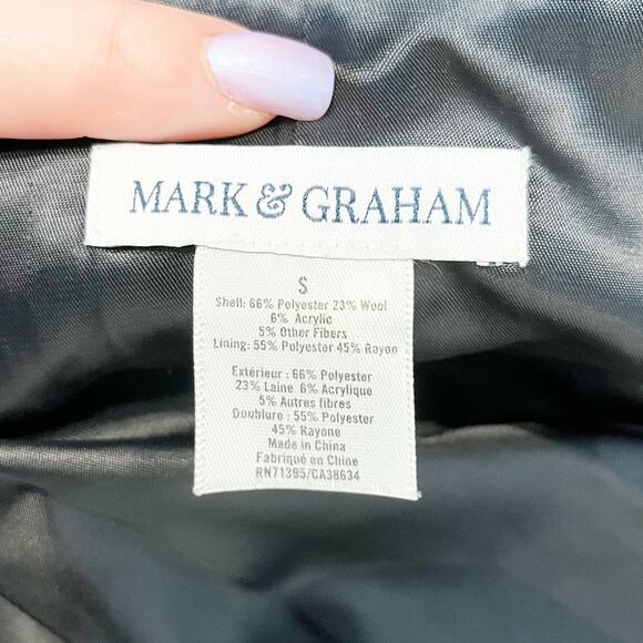 Mark & Graham Stella Wool Blend Cape Jacket Black Small - Picture 3 of 11